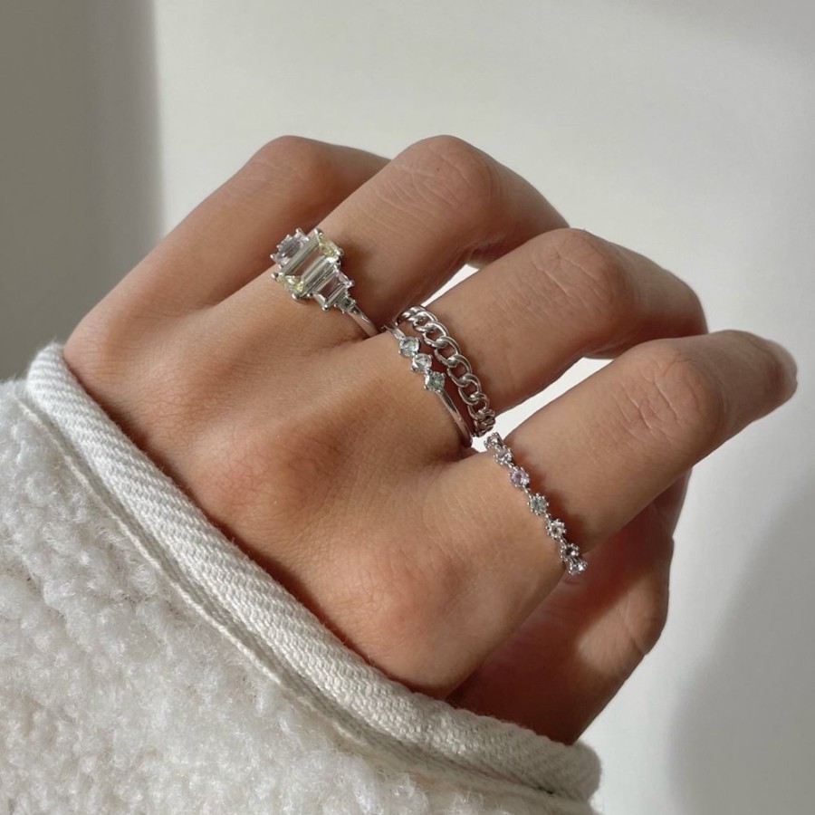 Juwelen 24Kae | Ring Met Kettingstructuur